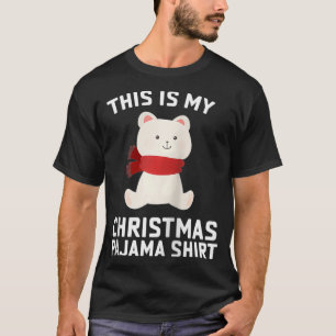 Polar Bear Christmas Pajama Santa Polar Bear Lover T-Shirt