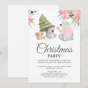 Polar Bear Christmas Party Einladung