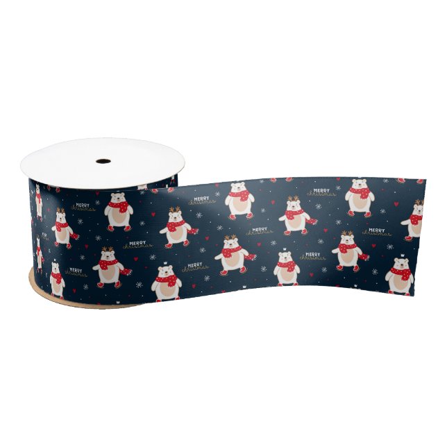 Polar Bear Christmas Satinband (Spule)