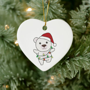 Polar Bear Christmas Winter Animals Polar Bears Ce Keramik Ornament