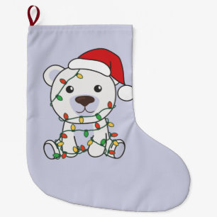 Polar Bear Christmas Winter Animals Polar Bears La Großer Weihnachtsstrumpf