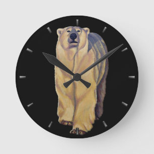 Polar Bear Clock Bären Art Wall Uhren Bärendekor