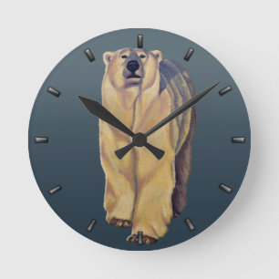 Polar Bear Clock Bären Art Wall Uhren Bärendekor