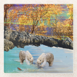 Polar Bear Clubs Fischen, Glasuntersetzer