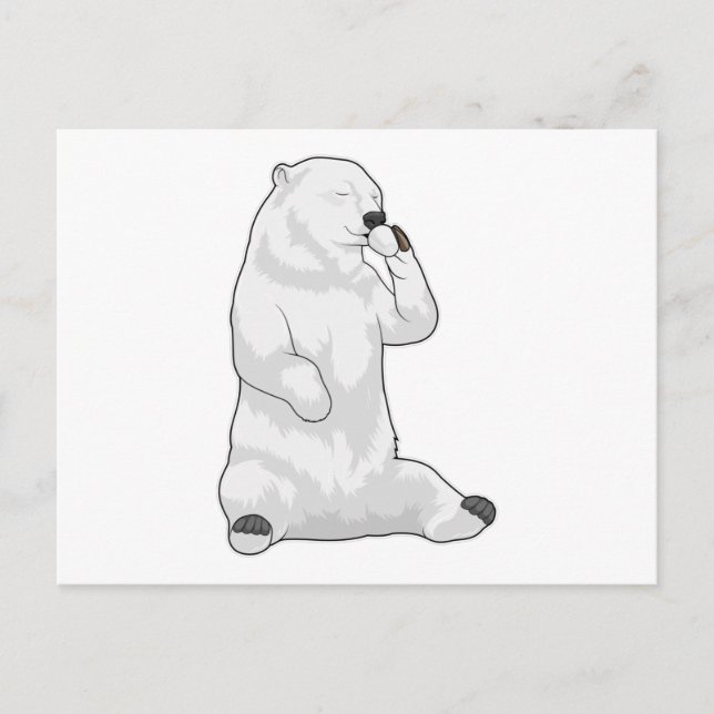 Polar bear Coffee Cup Postkarte (Vorderseite)