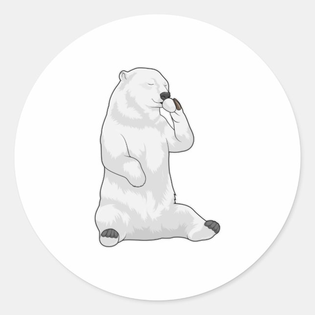Polar bear Coffee Cup Runder Aufkleber (Vorderseite)