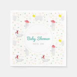 Polar Bear Coloful "80er Baby Showpaper Napkins Serviette