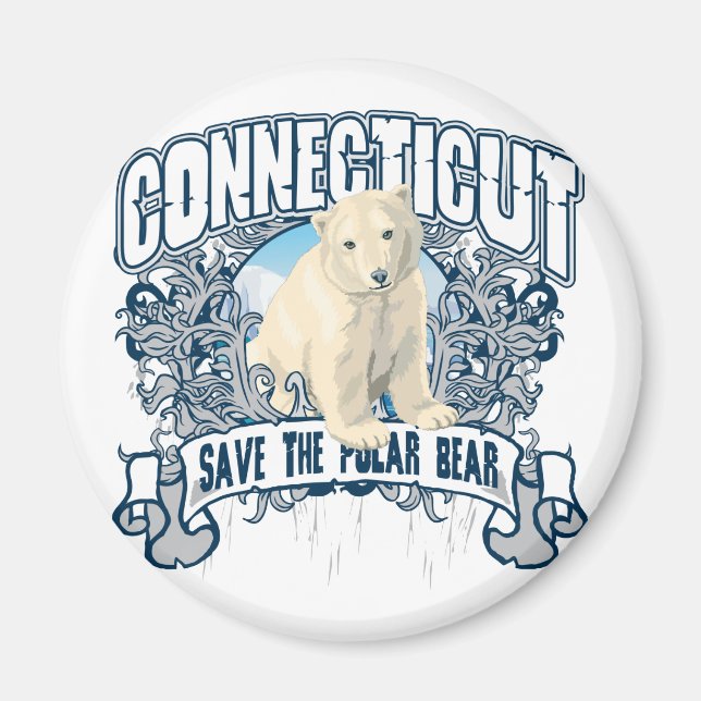 Polar Bear Connecticut Magnet (Vorne)
