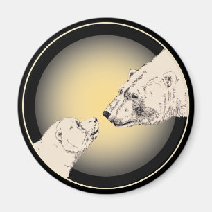 Polar Bear & Cub Kühlschrank Magent Wildlife Magnet