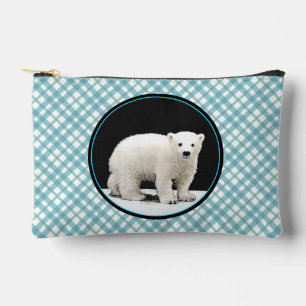 Polar Bear Cub Malerei Original Wildlife Art Zubehörtasche