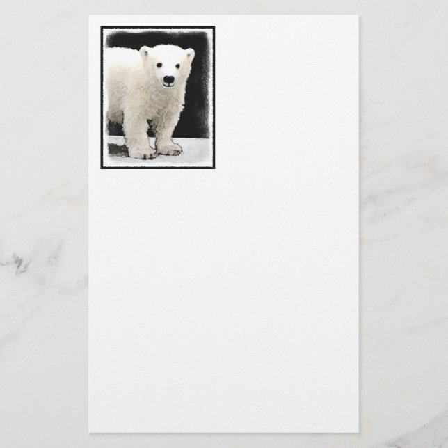 Polar Bear Cub Painting - Original Wildlife Art (Vorderseite)