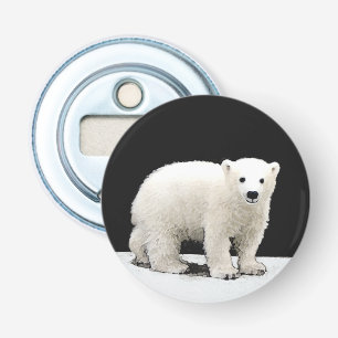 Polar Bear Cub Painting - Original Wildlife Art Flaschenöffner