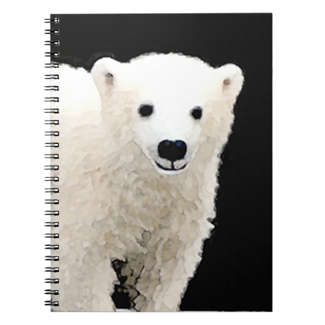Polar Bear Cub Painting - Original Wildlife Art Notizblock (Vorderseite)