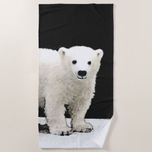 Polar Bear Cub Painting - Original Wildlife Art Strandtuch