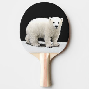 Polar Bear Cub Painting - Original Wildlife Art Tischtennis Schläger