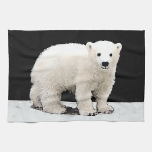 Polar Bear Cub Painting - Original Wildlife Geschirrtuch