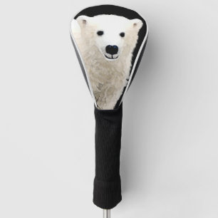 Polar Bear Cub Painting - Original Wildlife Golf Headcover