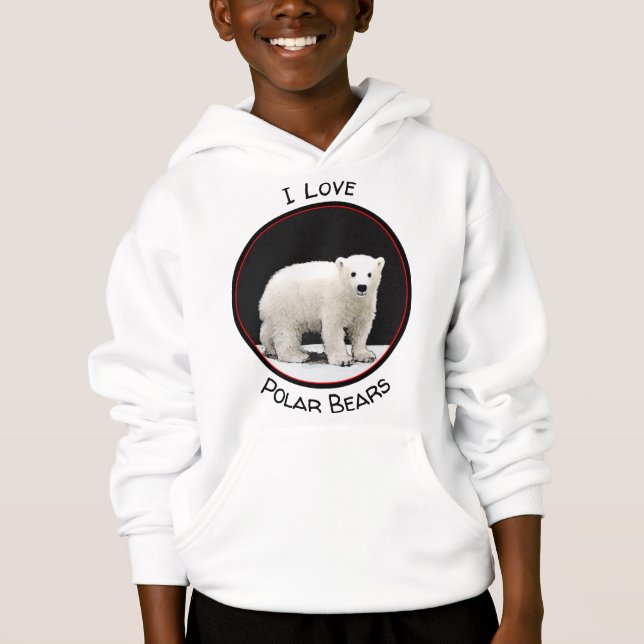 Polar Bear Cub Painting - Original Wildlife Hoodie (Vorderseite)