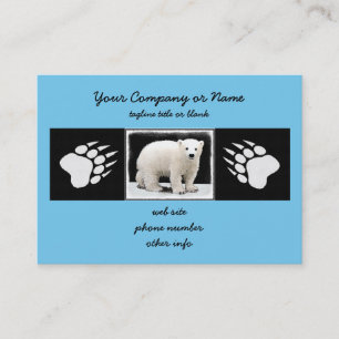 Polar Bear Cub Painting - Original Wildlife Visitenkarte