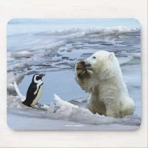 Polar Bear Cub & Penguin Mousepad