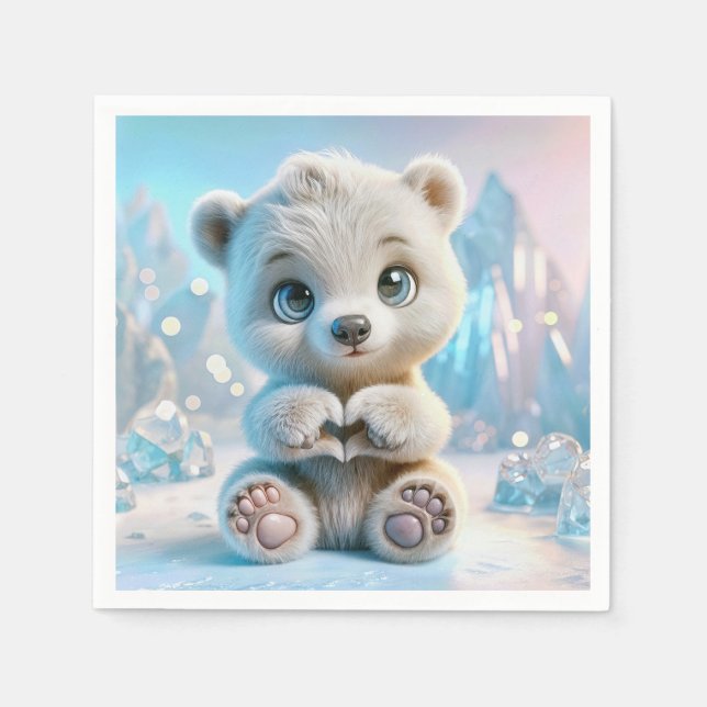 Polar Bear Cub Serviette (Vorderseite)
