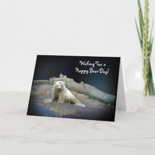 Polar Bear Cub sur Ice & Aurora Carte d'anniversai