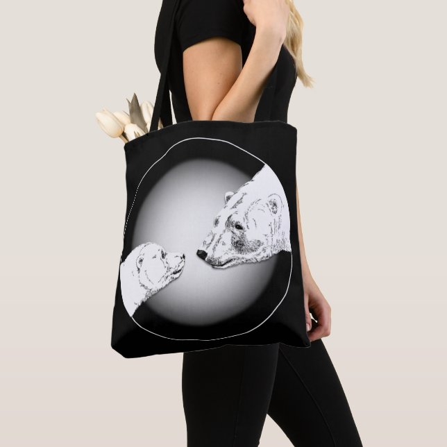 Polar Bear & Cub Tote Bag Bear Art Shopping Bag Tasche (Von Nahem)