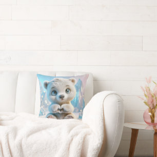 Polar Bear Cube with Heart Kissen