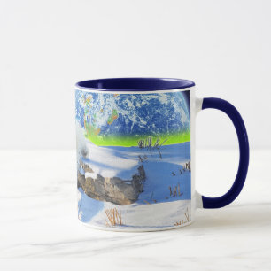 Polar Bear Cubs Spielen bei Snow Fantasy Art Tasse