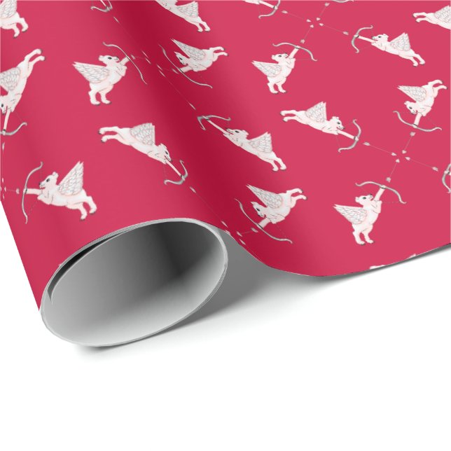Polar Bear Cupids Wrapping Paper Geschenkpapier (Rolleneckpunkt)