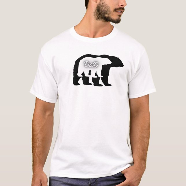 Polar Bear Dad Silhouette White Minimal Tee (Vorderseite)