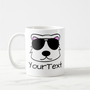 Polar Bear Doodle Face Personalisiert Coffee Tasse