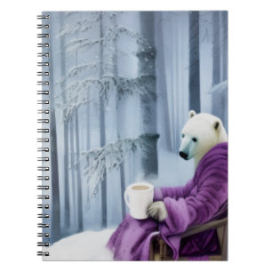 Polar Bear Drink Coffee Notizblock