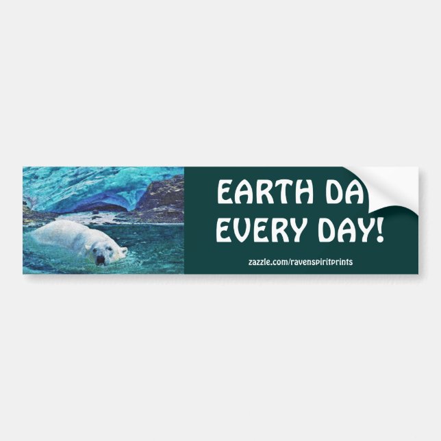 Polar Bear Earth Day Arctic Animal Autoaufklebers Autoaufkleber (Vorne)