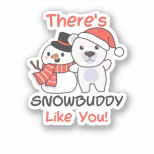 Polar Bear Es gibt Snowbuddy wie Snowman Pun Aufkleber