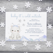 Polar Bear Es ist kalte Outside Winter Baby Dusche