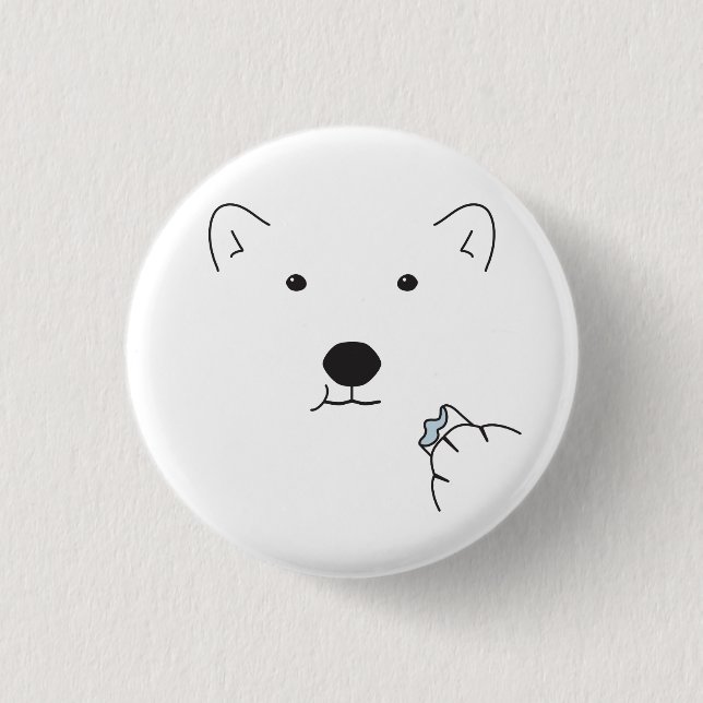 Polar Bear Ess a Marshmallow Button (Vorderseite)