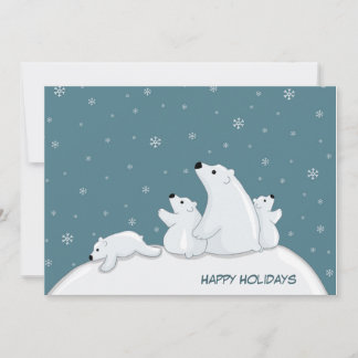 Polar Bear Family Feiertagskarte