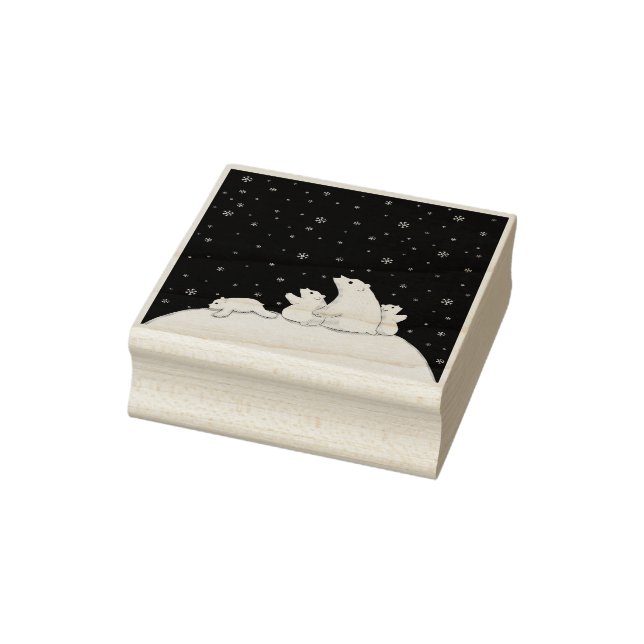 Polar Bear Family Gummistempel (Stempel)