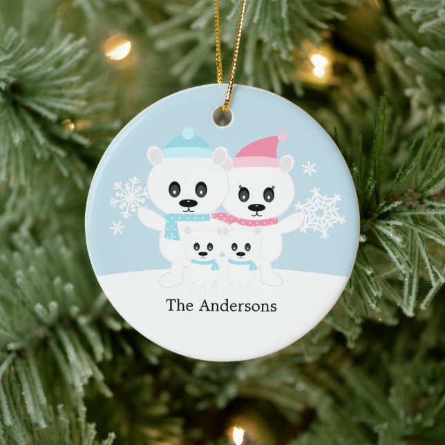Polar Bear Family Ornaments Keramikornament (Baum)