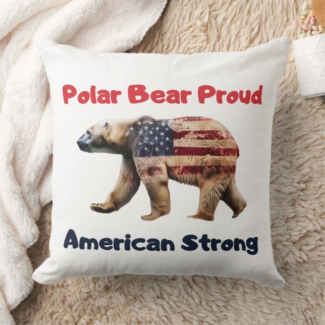 Polar Bear Flag Amerika Kissen (Decke)