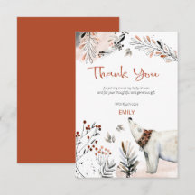 Polar Bear Foliage Burnt Orange Babydusche