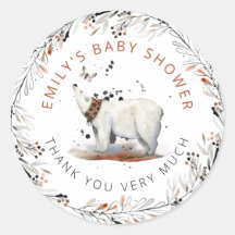 Polar Bear Foliage Winter Baby Dusche Vielen Dank