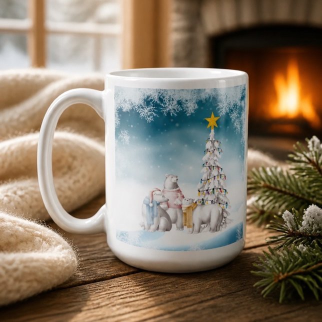 Polar Bear Frohe Weihnachtskaffee Tasse (Von Creator hochgeladen)