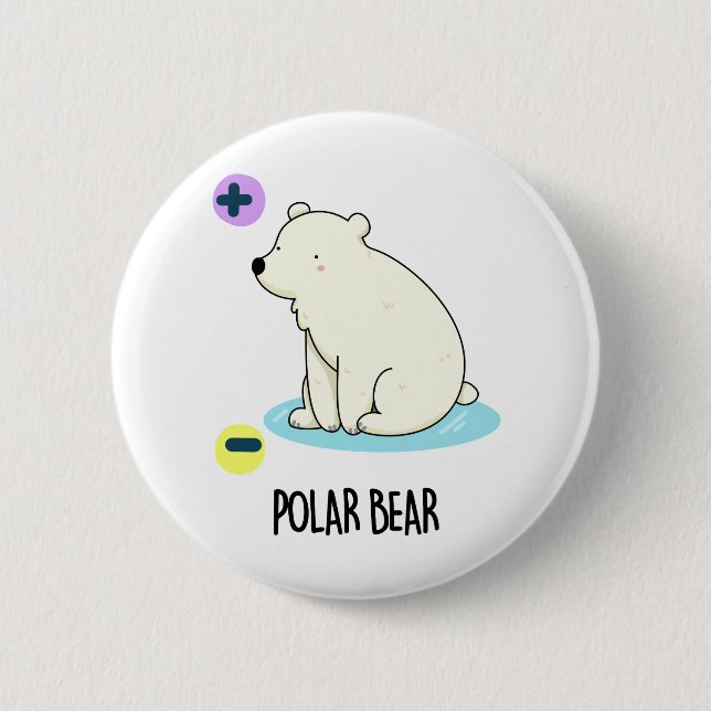 Polar Bear Funny Science Pub Button (Vorderseite)