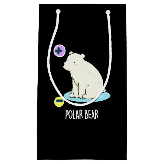Polar Bear Funny Science Pub Dark BG Kleine Geschenktüte (Vorderseite)