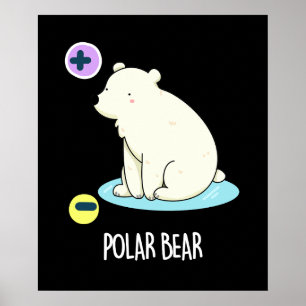 Polar Bear Funny Science Pub Dark BG Poster