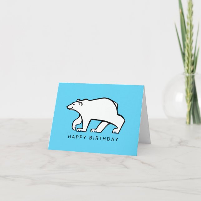 POLAR BEAR - gefährdete Tiergrafik - Eisblau Karte (Vorderseite)