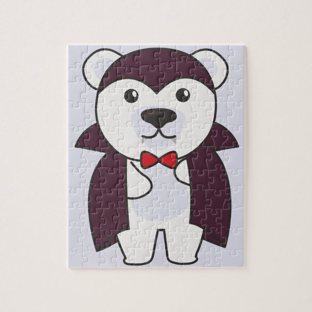 Polar Bear Halloween Niedlich Devil Kids Vampire J (Vertikal)