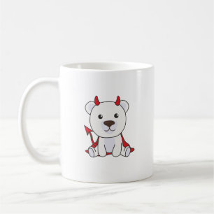 Polar Bear Halloween Niedlicher Teufel Kids Hexen Kaffeetasse
